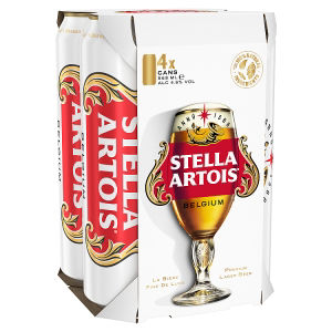 Stella Artois Premium Lager Beer Cans 4X568ml