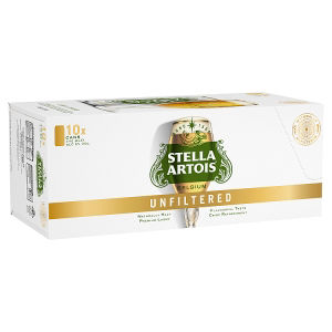 Stella Artois Unfiltered Premium Lager Beer Cans 10X440ml