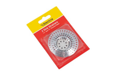 Sterling A twin pack of 2 chrome plated sink strainers (1 1/2 & 1 3/4")