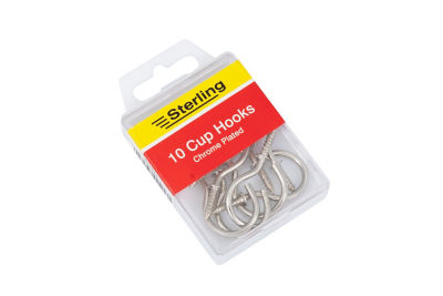 Sterling 10 x Chrome plated cup hooks
