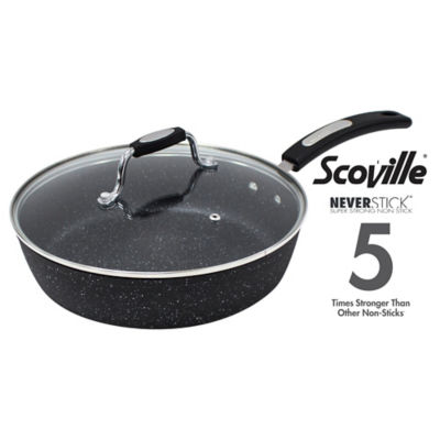 Scoville Neverstick 26cm Saute Pan with Lid, Black