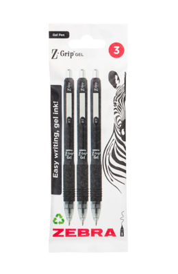Zebra Gel Black 3 Pack
