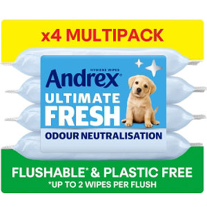 Andrex Ultimate Fresh Hygiene Wipes Odour Control Moist Toilet Tissue Quad Pack 4 x 36 wipes