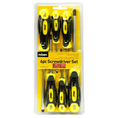 Rolson 6 Piece Screwdriver Set Pack of 6 28573 RD28573