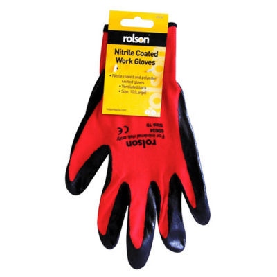 Rolson Nitrile Coated Work Gloves Xlarge