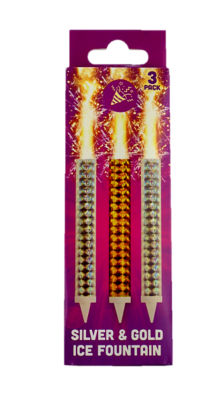 MAD PARTY Ice Fountains Gold and Silver 3PK