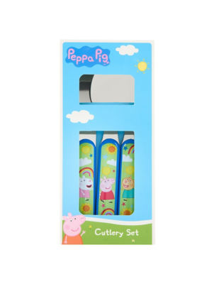 Paw Patrol Peppa Pig 3pc reusable cutlery set