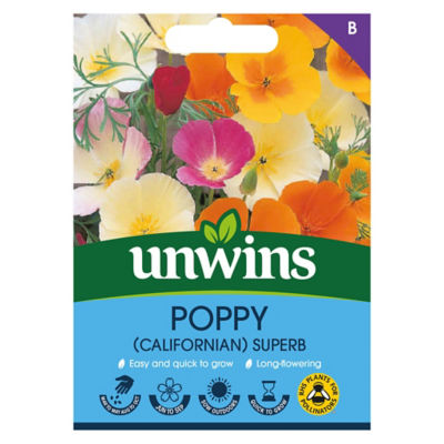 unwins Poppy (Californian) Superb Mix Flower Seeds