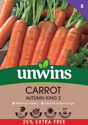 ASDA Carrot Autumn King 2 Seeds 25% Extra Free
