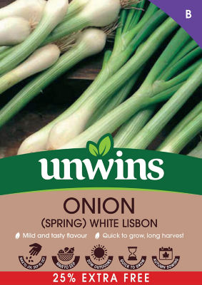 unwins Onion (Spring) White Lisbon Vegetable Seeds