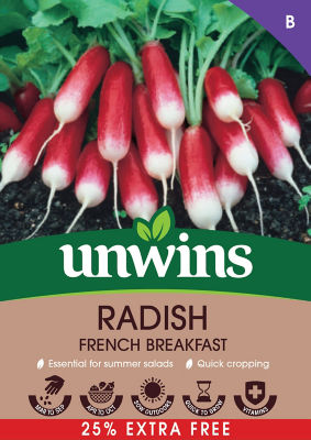 ASDA Radish French Breakfast 3 Seeds 25% Extra Free