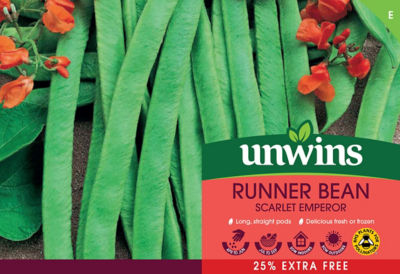 unwins Runner Bean Scarlet Emperor Vegetable Seeds