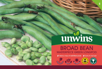 unwins Masterpiece Green Longpod Broad Bean Seeds