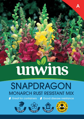 unwins Snapdragon Monarch Rust Resistant Mix Flower Seeds