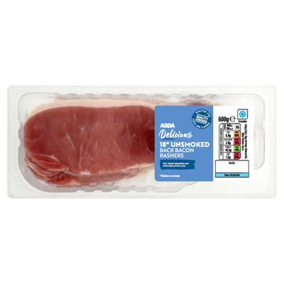 ASDA 18 Unsmoked Back Bacon Rashers