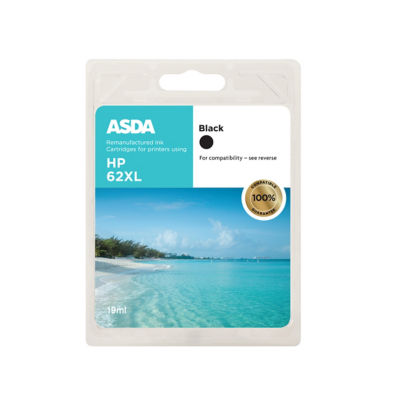 George ASDA Remanufactured HP 62XL Black Ink Cartridge - Black