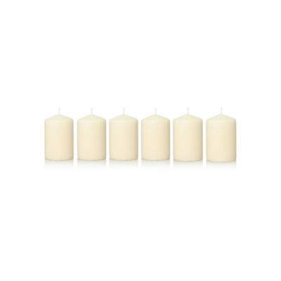George Home Cream Unscented Medium Pillar Candles 6pk
