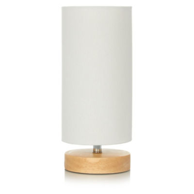 George Home White Wood Cylinder Lamp