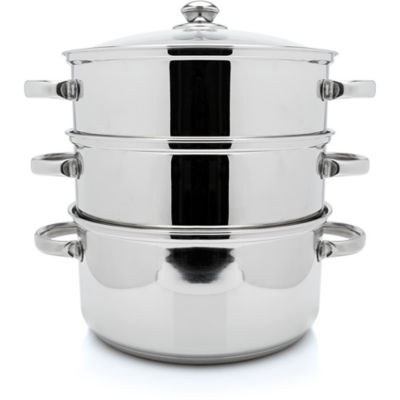 George Home Stainless Steel 3 Tier Steamer 24cm