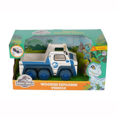 Jurassic World Wooden 6x6 Vehicle And 2D Dinosaur