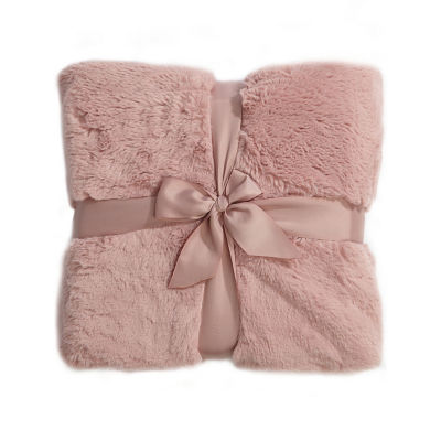 George Home Pink Faux Fur Throw