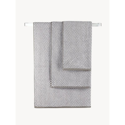 George Home Small Grey Herringbone Cotton Hand Towel