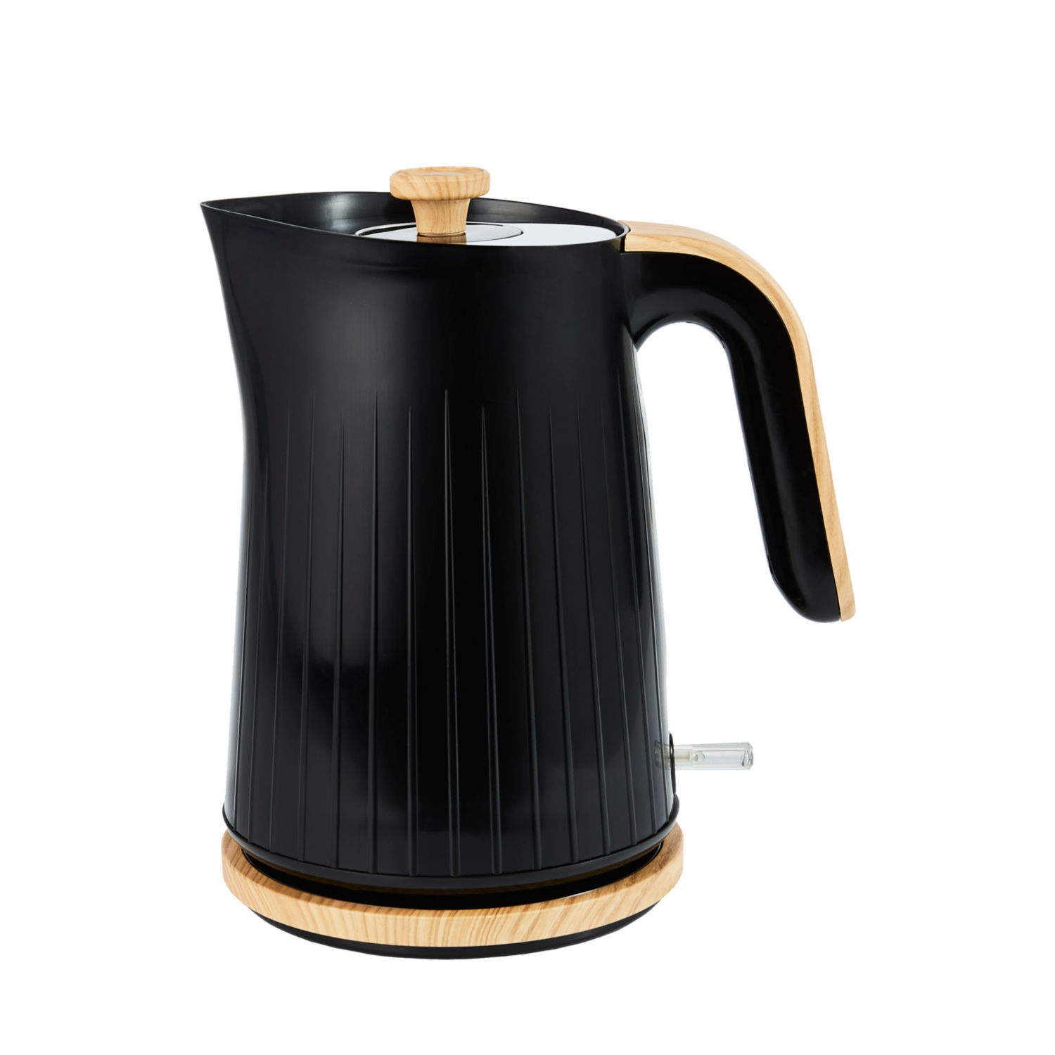 George Home Black & Wood Textured Scandi Fast Boil Kettle 1.7L
