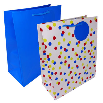 George Home Blue and Striped Large Gift Bags