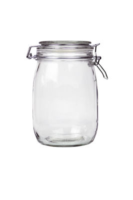 George Home Clear Glass Clip Lid Canister