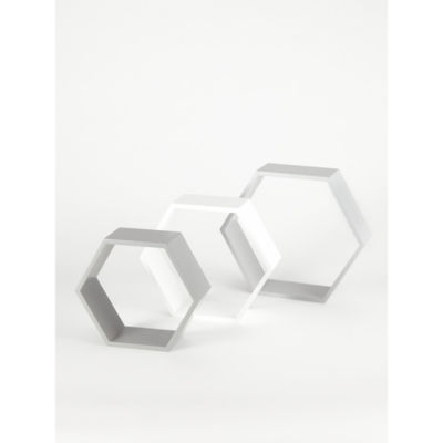George Home Grey And White Hexagonal Shelves