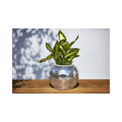 George Home Disco Ball Planter Silver 24x24x18.6cm