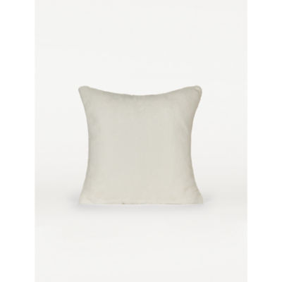 George Home White Plain Faux Fur Cushion