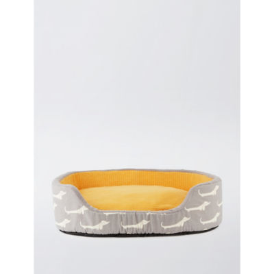 George Home Grey Sausage Dog Print Foam Dog Bed