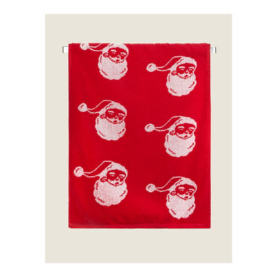 George Home Small Red & White Christmas Santa Guest Towel