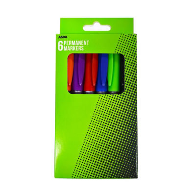ASDA Coloured Markers 6Pk