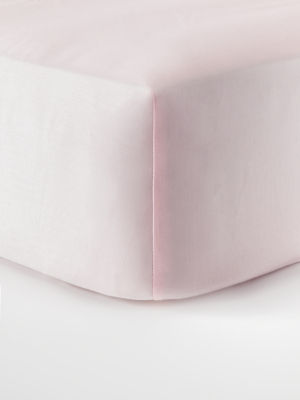 George Home Pink Smooth and Silky 100% Cotton Sateen Fitted Sheet - Single
