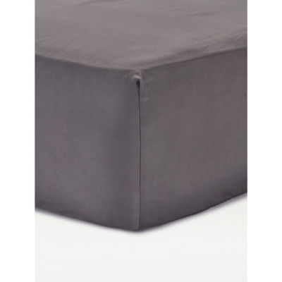 George Home Pink Smooth and Silky 100% Cotton Sateen Fitted Sheet - Super King