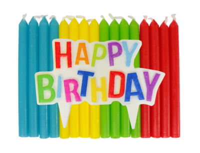 George Home Happy Birthday Plaque candle