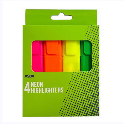 ASDA Highlighters 4Pk