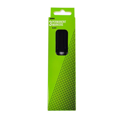 Asda Black Permenant Markers 3Pk