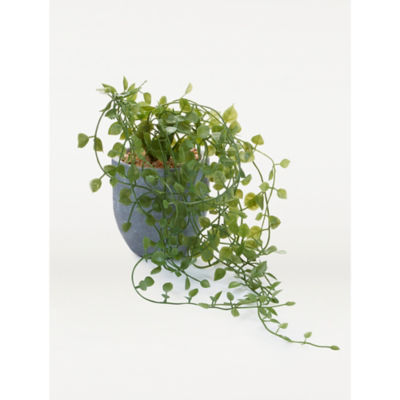George Home Faux Trailing Plant In Grey Pot 12x20x12cm