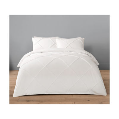 DM-101744 White Luxury 100% Cotton Washed Tuft Duvet Set - Super King