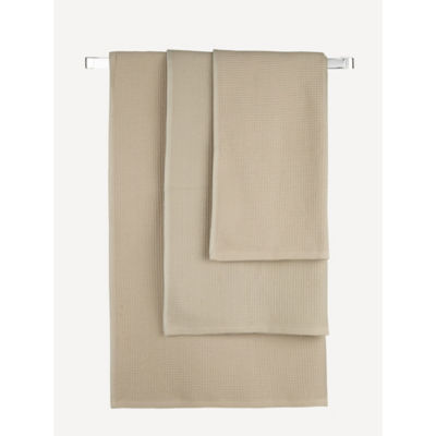 George Home Large Natural Waffle Textured Bath Sheet
