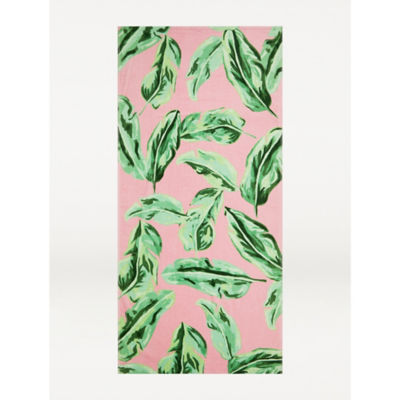George Home Green Leaf Printed Beach Towel