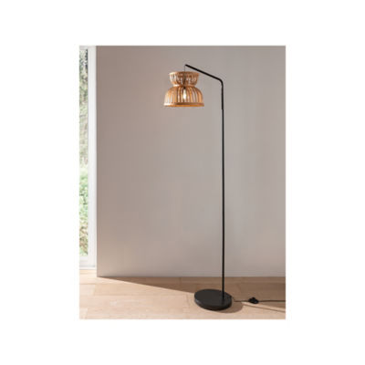 George Home Black Bamboo Hanging Floor Lamp