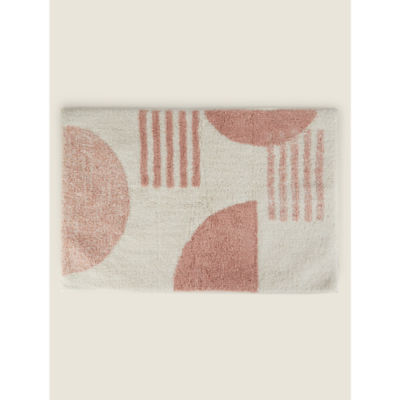 George Home Pink Geo Tufted Cotton Bath Mat