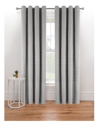 George Home Grey Pinsonic Quilted Velvet Eyelet Curtains