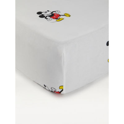 George Home White Mickey Mouse Fitted Sheet