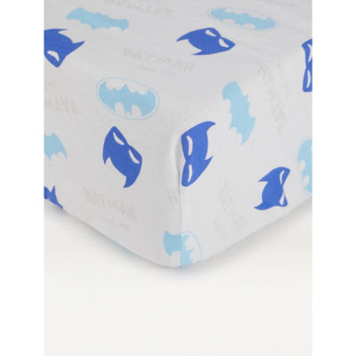 George Home Blue Batman Cot Bed Fitted Sheet
