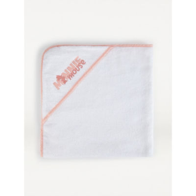 George Home White Minnie Mouse Hooded Towel